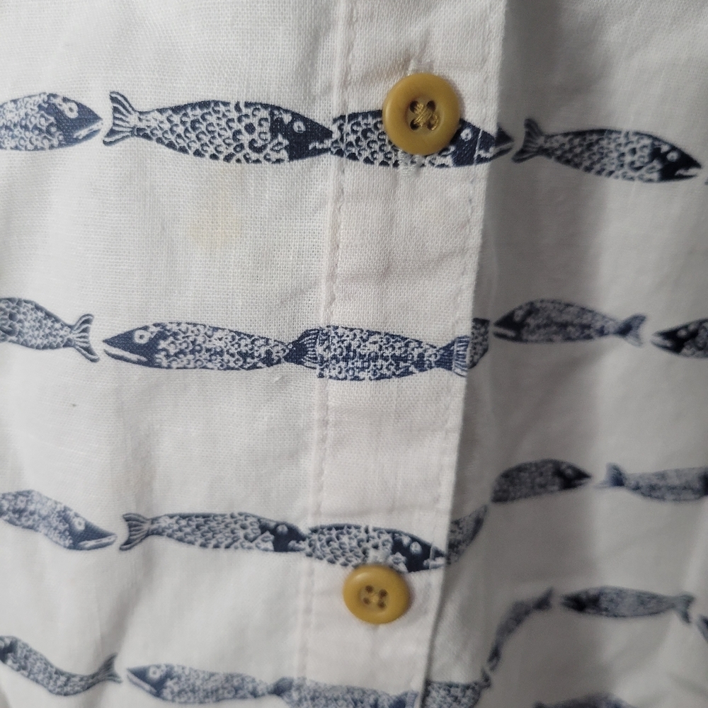 White Striped Button-Front Women's Shirt Dress - Picture 3 of 3